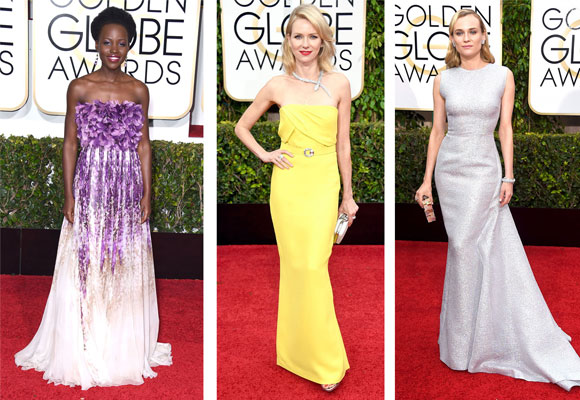 Lupita Nyong'o, Naomi Watts y Diane Kruger. Golden Globes 2015