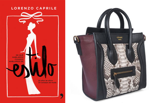 Sobre su mesa, el libro de Lorenzo Caprile y el bolso Céline