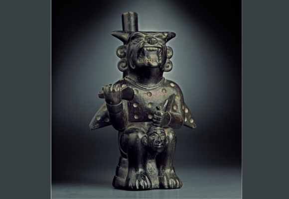Ceremonial vessel representing a mythological decapitator being