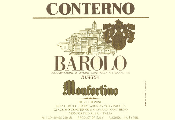 Barolo, Monfortino. Etiqueta