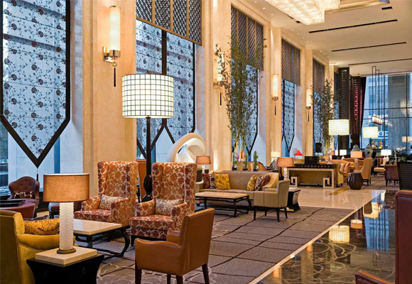 Lobby y salón del Hotel Wanda en Beijing 