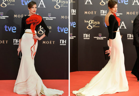 Nieves Álvarez en los Goya 2013 vestida de Stephan Rolland