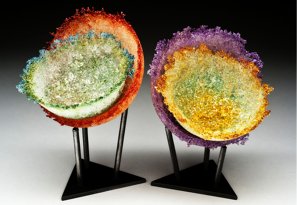 Collectible palm-sized glass sculpture