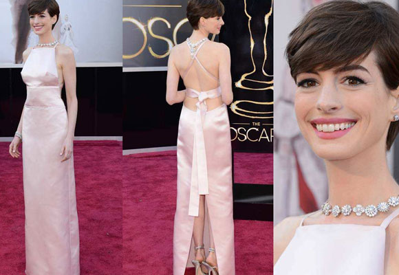 Anne Hathaway en la Gala de los Oscar 2013
