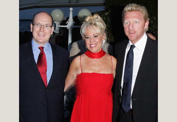 HSH Prince Albert II of Monaco 2  with executive producer of the Better World Awards, Gina deFranco and Boris Becker attending the Better World Awards