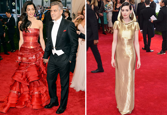 El matrimonio Clooney y Anne Hathaway