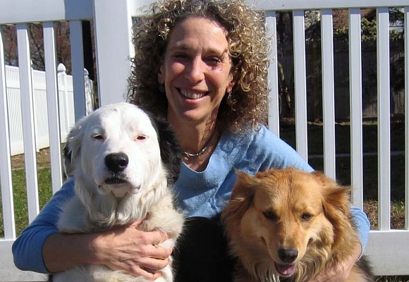 Marcie Fallek with her dogs