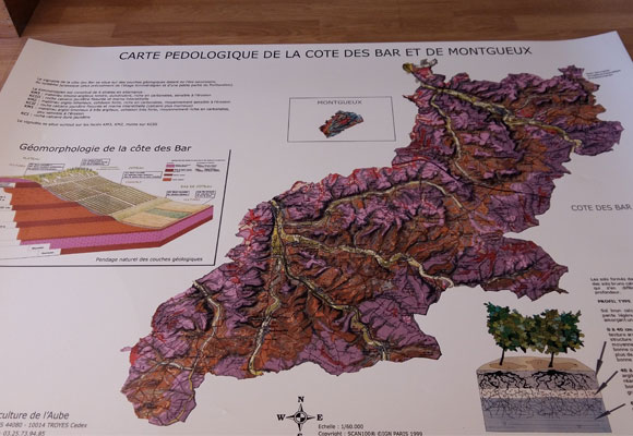 Carta geológica de la Côte des Bar