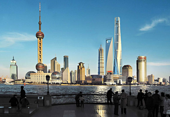 La Shangai Tower integrada en el skyline de la ciudad