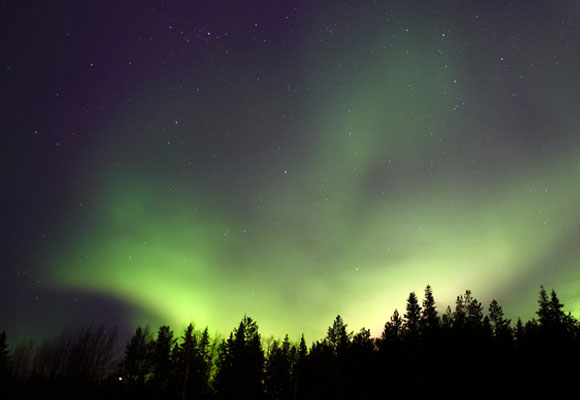 Aurora boreal en Laponia francesa
