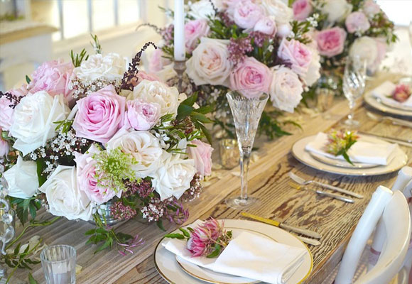 Rosas en tonos pastel para una boda. Dominique Fowers, Sidney.
