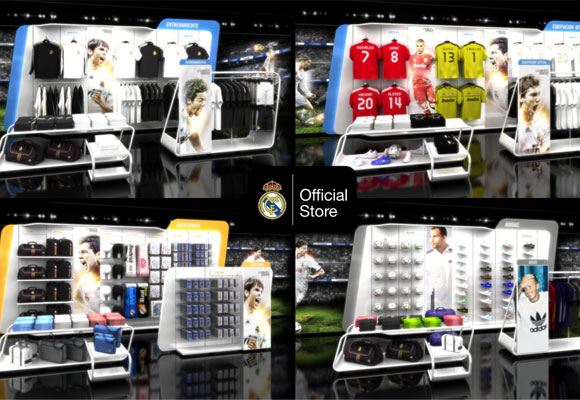 Concepto de tienda física del Real Madrid