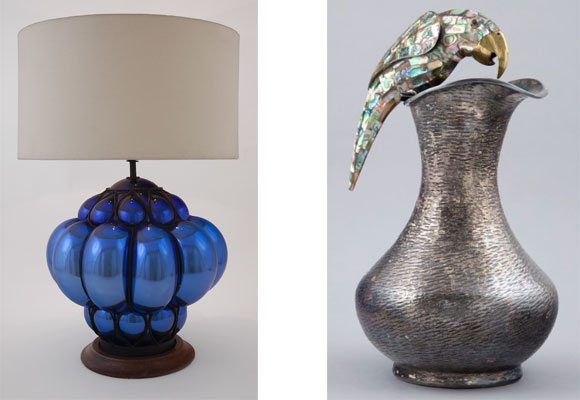 Left: Table lamp by Odilon Avalos 1950. Photo credit : the Americas Society