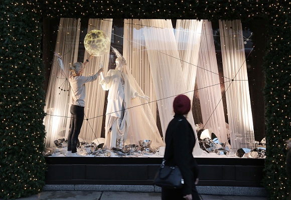 A creative team member puts the finish touches to the window depicting Cancer. PHOTO MATT WRITTLE © copyright Matt Writtle 2015. Selfridges reaches for the stars with the launch of it’s new Christmas Windows. The festive theme, Journey to the Stars, which runs throughout the store, was inspired by the symbolic Christmas star and is a playful take on astrology and constellations. Combined with a celestial mix of product, the 12 windows on Oxford Street features the 12 signs of the zodiac, whilst referencing the relevant planets that influence them. The largest windows of the London store is triple-sided and showcases a giant fully rotating orrery made to scale. For further information and images, please contact: Bruno Barba Senior Brand PR Manager T +44 (0)20 7318 3204 E bruno.barba@selfridges.co.uk Jillian Macpherson Assistant Brand PR Manager T +44 (0)20 7318 3987 E jillian.macpherson@selfridges.co.uk Selfridges London.