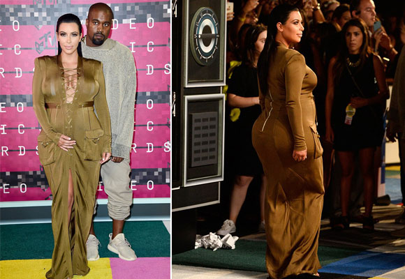Kim con vestido de Balmain en los premios MTV