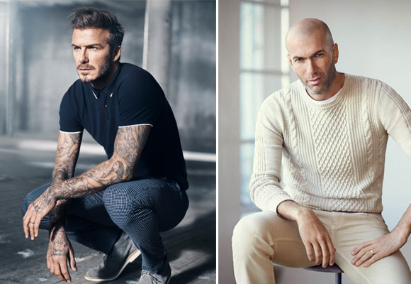 Los deportistas David Beckham y Zinedine Zidane son imagen de H&M y Mango respectivamente