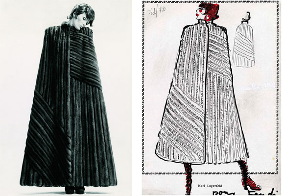 Abrigo diseñado por Lagerfeld para Fendi años atrás