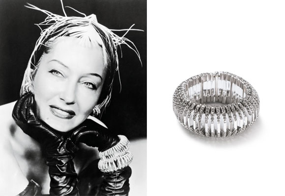 Gloria Swanson lució un maravilloso brazalete Cartier adelantado a los gustos de la época