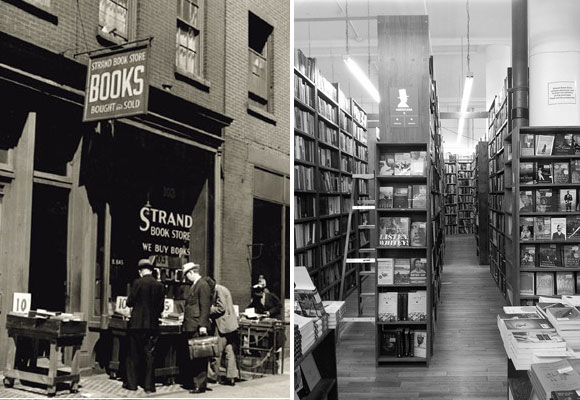 Librería Stand en una imagen de 1938 y en la actualidad