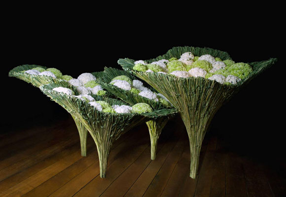 En Bélgica se realiza Floralien, una muestra de diseño en flores, jardines y arte. En la foto una obra de Stef Adriaenssens. Foto de Floralien.