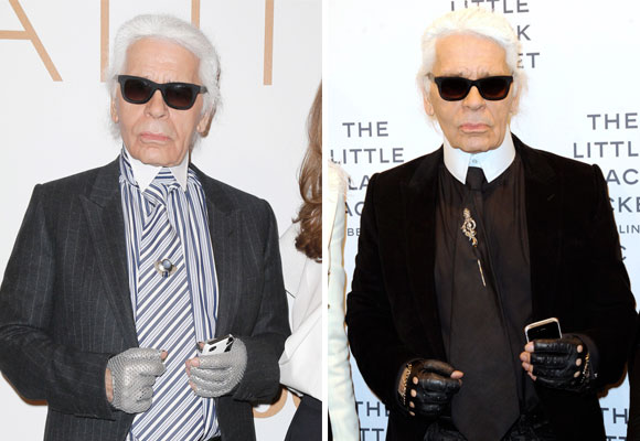 Karl Lagerfeld utiliza guantes la mayor parte del año
