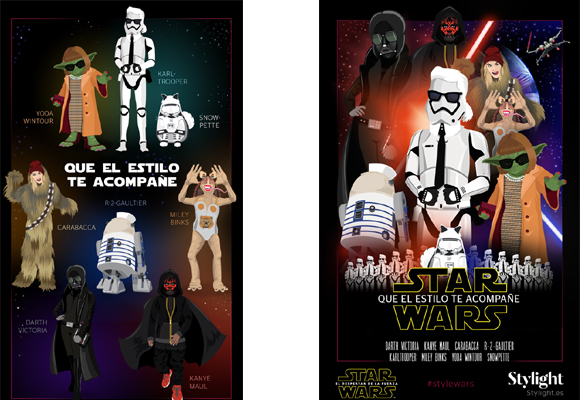 Dos posters con los iconos de la moda convertidos en personajes de 'Star Wars'. ¡Lo más!