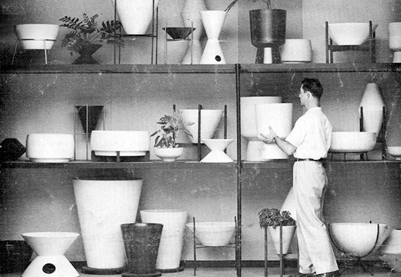 An original selection of planters from the Architectural Pottery catalog
