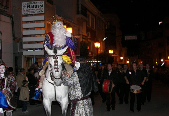 Cabalgata de Aledo en Murcia. Los Reyes llegan a caballo el día 5