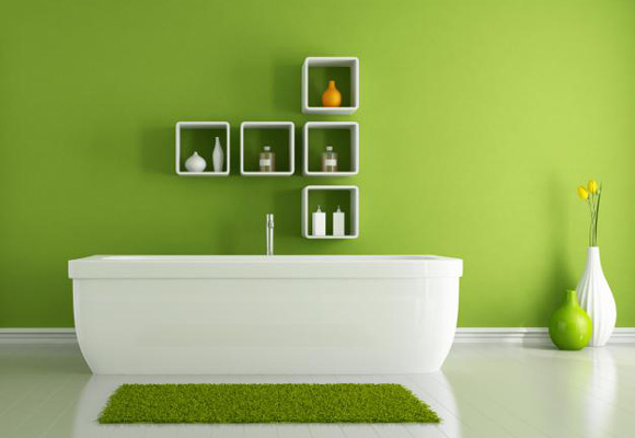 El verde levanta el ánimo. ¿Por qué no pintar el baño de este color? ¡Ideal!