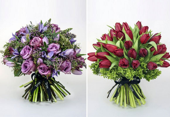 4 Happy Together de McQueens en rosas, lilas y crematis en tonos lila. Precio desde £80.4 Truly, Madly, Deeply de McQueens. Finísimo ramo de tulipanes rojos. Precio desde £60.