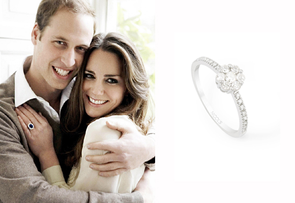 Kate Middleton y su anillo rosetón 'heredado' de Lady Di. Puedes comprar uno parecido aquí