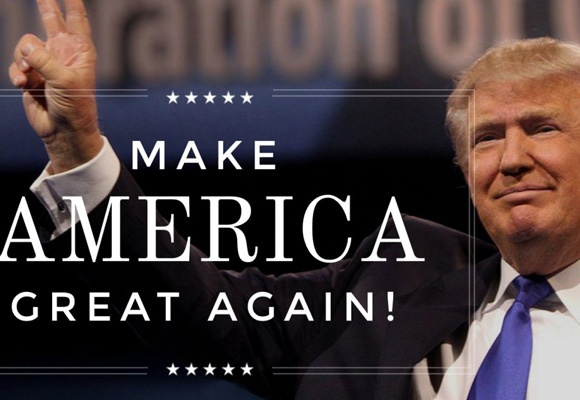 Trump y su lema de campaña para hacer grande de nuevo a América