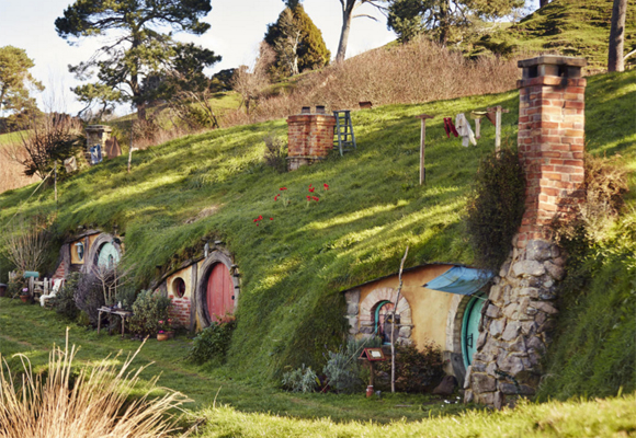Las casitas de los hobbits en Hobbiton
