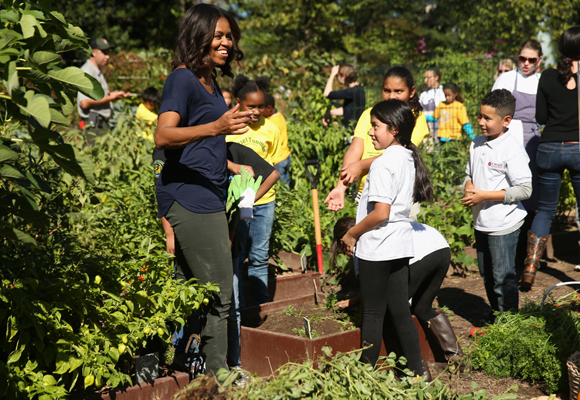 Muchos colegios organizan visitas al huerto de Michelle Obama