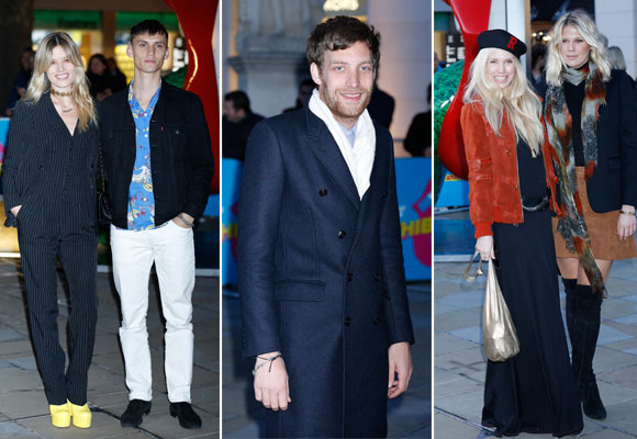 Georgia May Jagger con Josh Ludlow, James Jagger, Theodora y Alexandra Richards en la inauguración en Londres