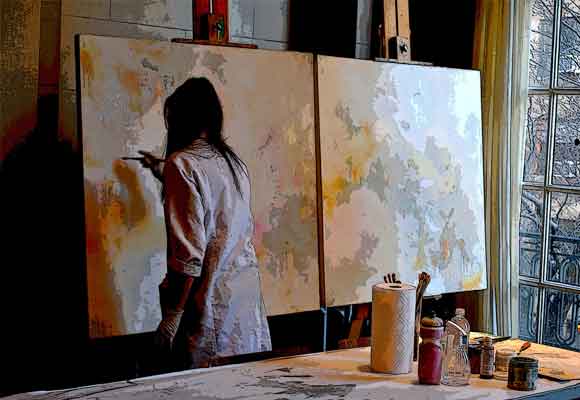 Esther Rosa se decidió por la pintura tras tocar varias disciplinas