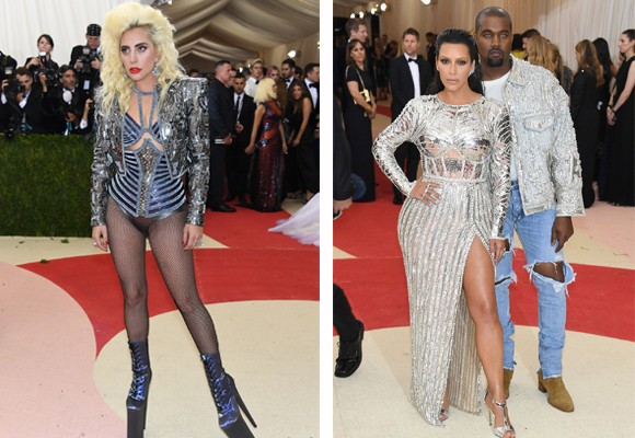 El look imposible de Lady Gaga y Kim Kardashian y Kanye West de Balmain