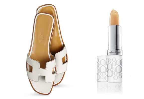 Nos encantan estas sandalias de Hermès y el lip balm de Elizabeth Arden