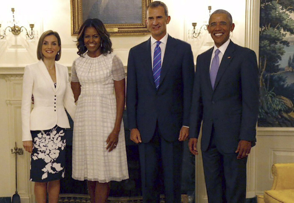 Los Obama junto a los Reyes en la Casa Blanca