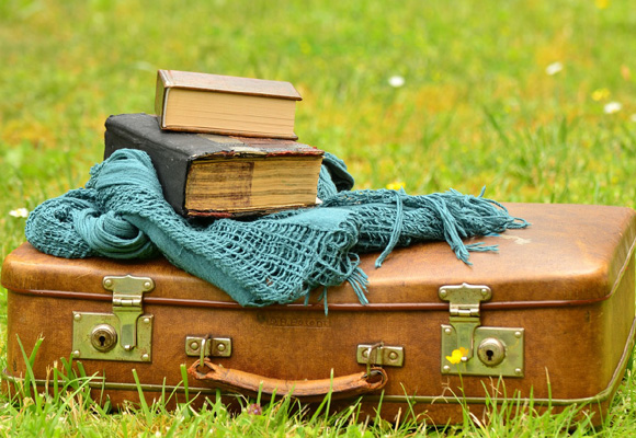 Mete un libro en tu bolso o en tu maleta para el viaje