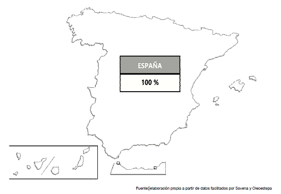 Mapa del origen del Aceite de Mercadona España