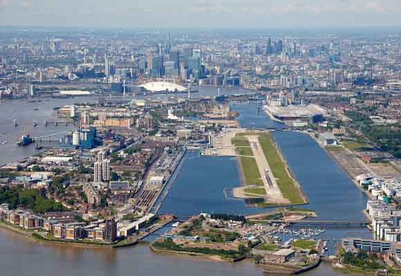 Vista aérea del London City Airport