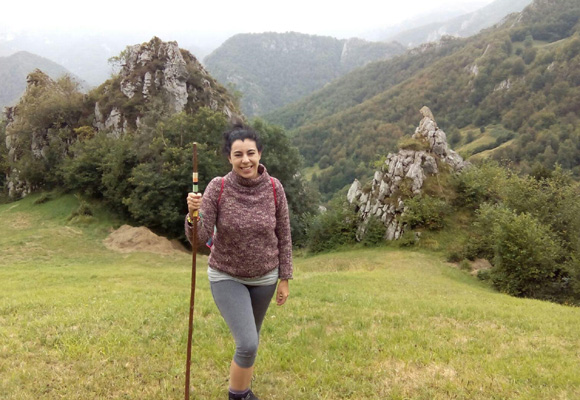 Nuestra colaboradora durante su estancia en Asturias