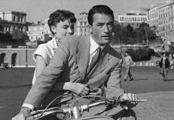 Haudrey Hepburn y Gregory Peck en Vacaciones en Roma