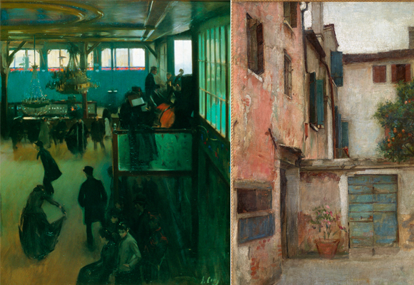 'Baile en el moulin de la galette' (1890-1891) y 'El Patio' (1900), Ramón Casas